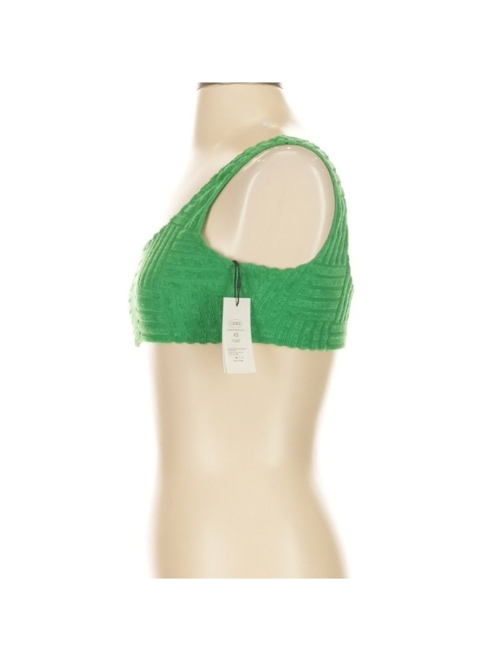 Cider Green Terry Cloth Crop XS Textured Sleeveless Summer Bralette Style NWT - Picture 5 of 7